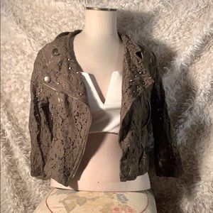 Sheer lace crop jacket